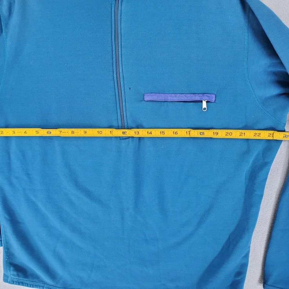 Vintage Patagonia Turquoise Jacket 1/2 Zip Unisex Fleece Sz‎ XL USA Distressed